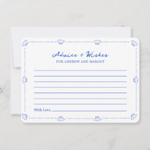 Tarjeta Pequeña Consejos y deseos de los Bodas costeros de las mar
