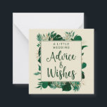 Tarjeta Pequeña Consejos y deseos del Boda de leafy de follaje tro<br><div class="desc">Foliage Tropical Trendy Greenery and Gold Leaves Moderno Personalizado de Marco Consejos y Deseos Mini Tarjetas de Nota - con borde de hoja tropical, tipografía de marcador de pincel y su texto Personalizado. Dáselos a los bodas para que los rellenen como pasteles para la novia y el novio... en una...</div>