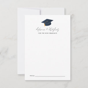 Tarjeta Pequeña Consejos y Deseos Minimalistas Modernos para Gradu