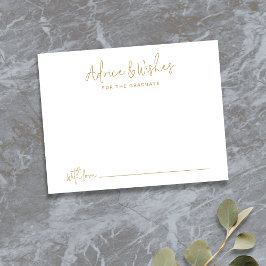 Tarjeta Pequeña Consejos y deseos para graduados Gold Simple y Mod