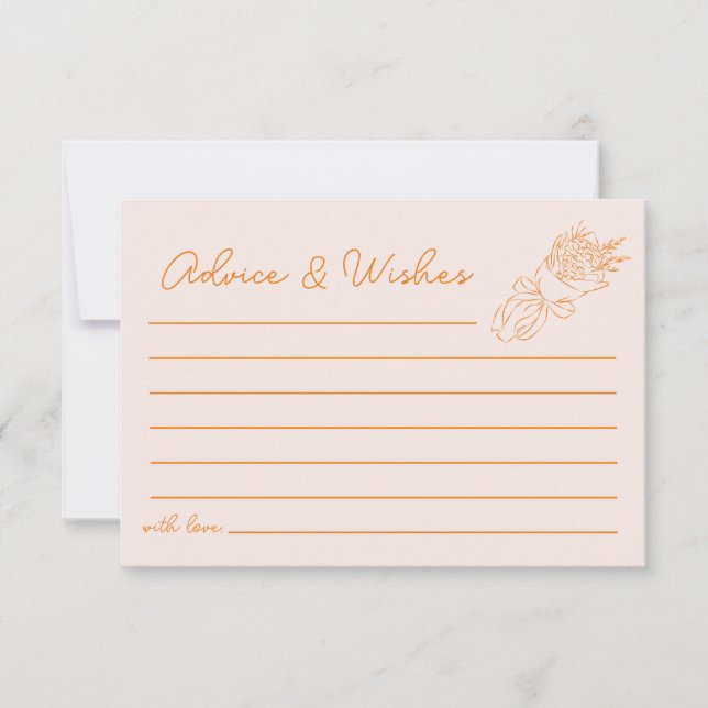 Tarjeta Pequeña Consejos y deseos para la ducha de novia en el mer (Anverso)