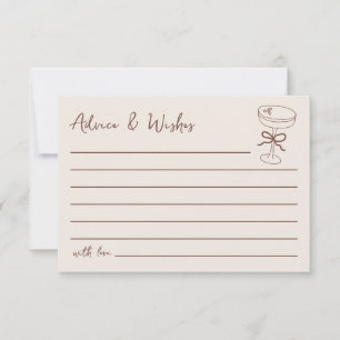 Tarjeta Pequeña Consejos Y Deseos Para Novia Espresso Martini