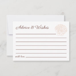 Tarjeta Pequeña Consejos y deseos para Seashell Ocean Baby Shower