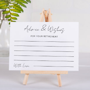 Tarjeta Pequeña Consejos y deseos para su Fiesta jubilado