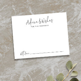 Tarjeta Pequeña Consejos y deseos sencillos y modernos para gradua