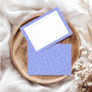 Tarjeta Pequeña Constelaciones De Perro Brillantes Monograma Azul