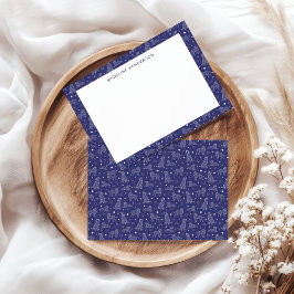 Tarjeta Pequeña Constelaciones De Perro Brillantes Monograma Azul 