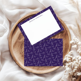 Tarjeta Pequeña Constelaciones De Perro Extrañas Monograma Púrpura