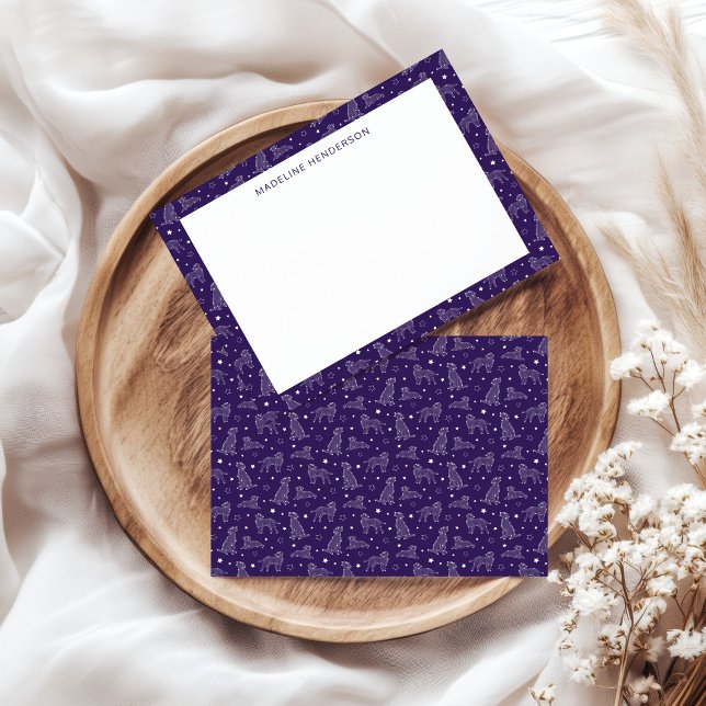 Tarjeta Pequeña Constelaciones De Perro Extrañas Monograma Púrpura (Subido por el creador)