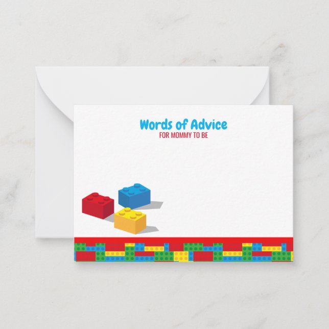 Tarjeta Pequeña Construir bloques de construcción y jugar cumpleañ (Anverso)