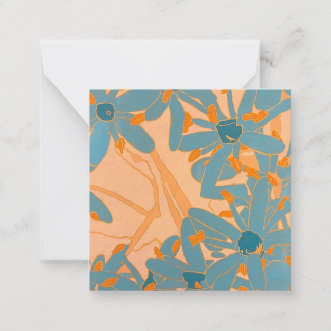 Tarjeta Pequeña Contemporary Leaf Design Peach (Anverso)
