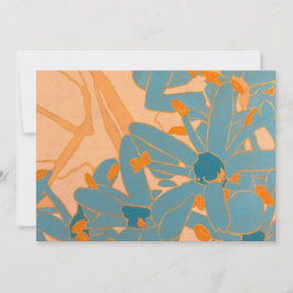 Tarjeta Pequeña Contemporary Leaf Design Peach
