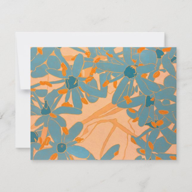 Tarjeta Pequeña Contemporary Leaf Design Peach (Anverso)