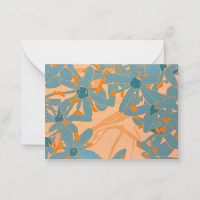 Tarjeta Pequeña Contemporary Leaf Design Peach (Anverso)