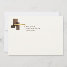 Tarjeta Pequeña Contractor Construction Business Ivory Notecard