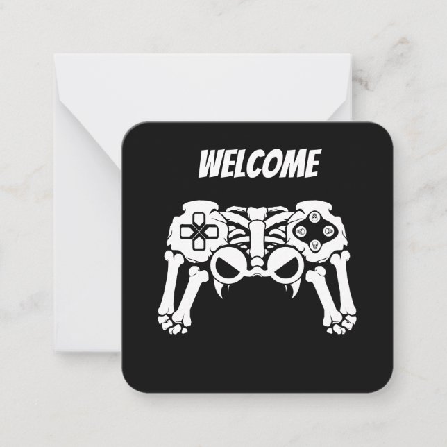 Tarjeta Pequeña Controlador de juegos de esqueleto espeluznante de (Anverso)