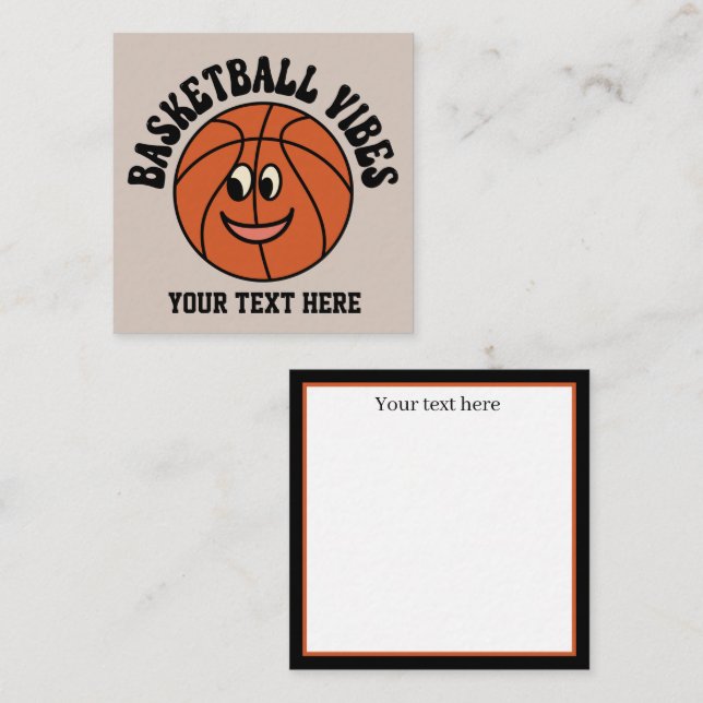 Tarjeta Pequeña cool Voces deportivas de baloncesto agregar texto (Anverso / Reverso)