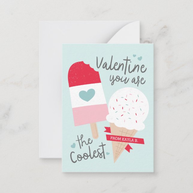 Tarjeta Pequeña Coolest Classroom Valentine (Anverso)