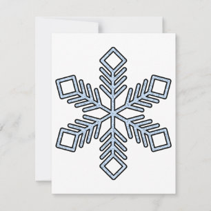 Tarjeta Pequeña Copo de Nieve Brillante - Ramas Azul Bebé