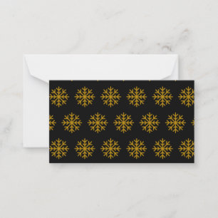 Tarjeta Pequeña Copo de Nieve Dorado Invierno Navidad Fiesta