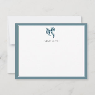 Tarjeta Pequeña Coqueta con Lazo Azul Personalizada