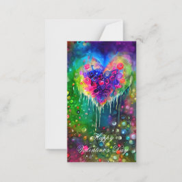 Tarjeta Pequeña Corazón abstracto brillante y burbujas de los niño