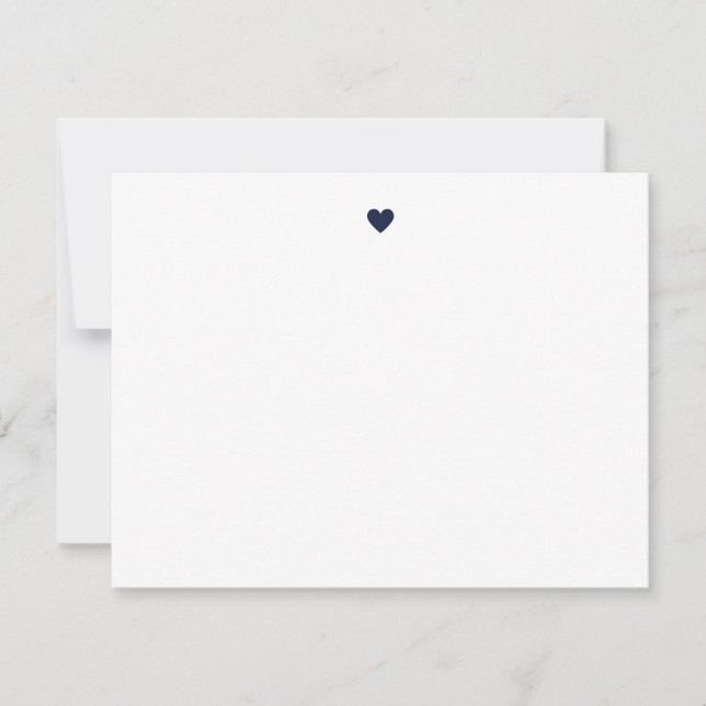 Tarjeta Pequeña Corazón Azul Moderno Simple Personalizado (Anverso)