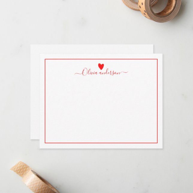 Tarjeta Pequeña Corazón de amor rojo personalizado (Anverso/Reverso In Situ)
