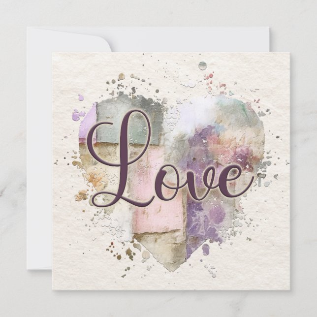 Tarjeta Pequeña Corazón de amor romántico (Anverso)