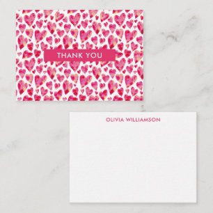Tarjeta Pequeña Corazón de amor rosa caliente gracias