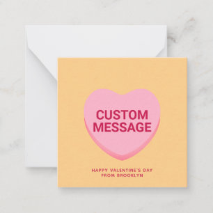 Tarjeta Pequeña Corazón de conversación de personalizado rosado na