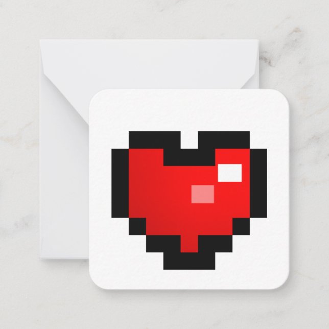 TARJETA PEQUEÑA CORAZÓN DE PÍXEL (Anverso)