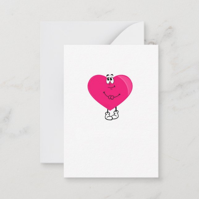 Tarjeta Pequeña Corazón lindo, corazón rosa (Anverso)