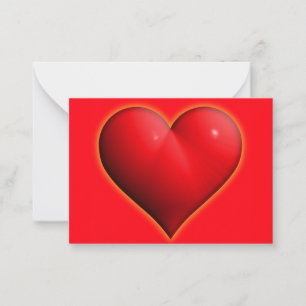 Tarjeta Pequeña Corazón rojo brillante 3D