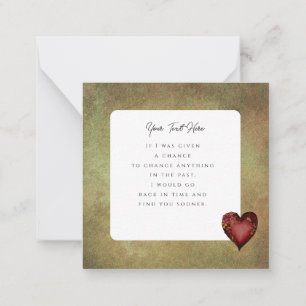 Tarjeta Pequeña Corazón Rojo Con Rosas Editable