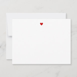 Tarjeta Pequeña Corazón Rojo Simple Minimalista Moderno Personaliz