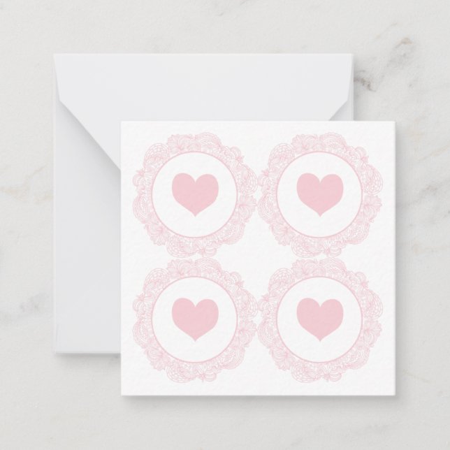 Tarjeta Pequeña Corazón rosa (Anverso)