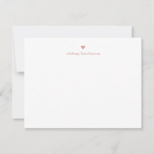 Tarjeta Pequeña Corazón Rosa Claro Moderno Personalizado