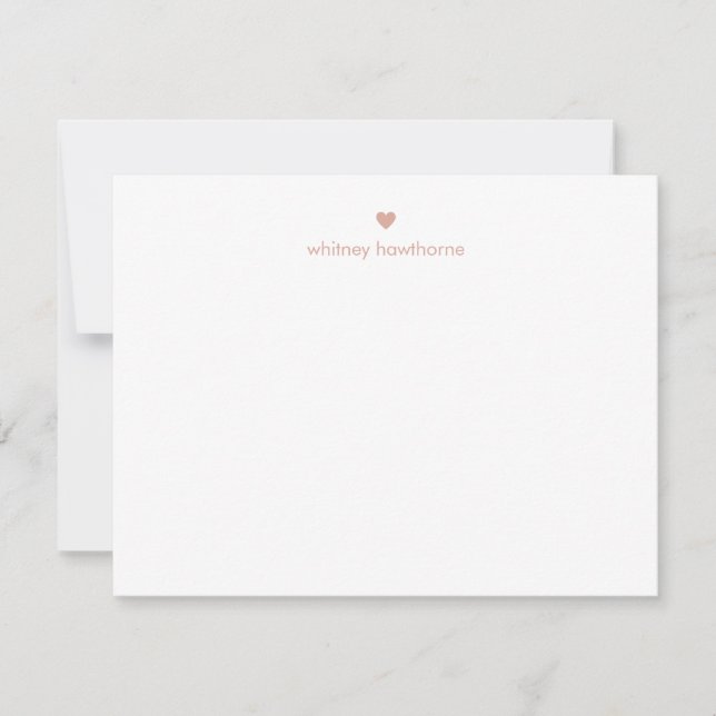 Tarjeta Pequeña Corazón Rosa Claro Moderno Personalizado (Anverso)