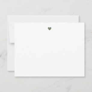 Tarjeta Pequeña Corazón verde salvia simple moderno personalizado