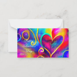 Tarjeta Pequeña Corazones abstractos brillantes para niños en San 
