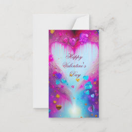 Tarjeta Pequeña Corazones abstractos rosados goteando para el día 