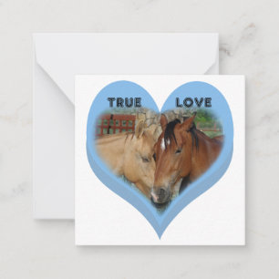 Tarjeta Pequeña Corazones de Conversación de Caballos de Amor Verd