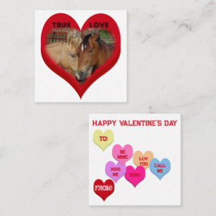 Tarjeta Pequeña Corazones de Conversación de Caballos de Amor Verd