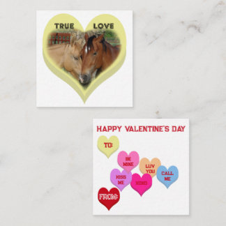 Tarjeta Pequeña Corazones de Conversación de Caballos de Amor Verd
