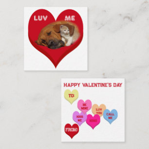 Tarjeta Pequeña Corazones de Conversación de LUV ME Critters para