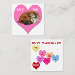 Tarjeta Pequeña Corazones de Conversación de LUV ME Critters para 