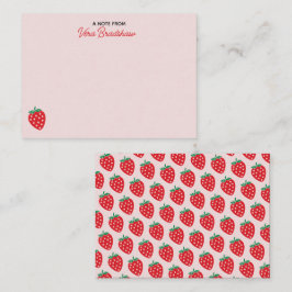 Tarjeta Pequeña Corazones de Fresa Rosa Coquette Personalizado 