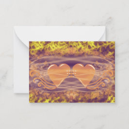 Tarjeta Pequeña Corazones en llamas