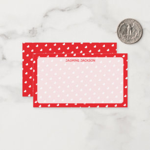 Tarjeta Pequeña Corazones Feliz Día de San Valentín Patrón de Amor